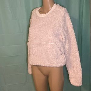 Prana cream small fuzzy pullover